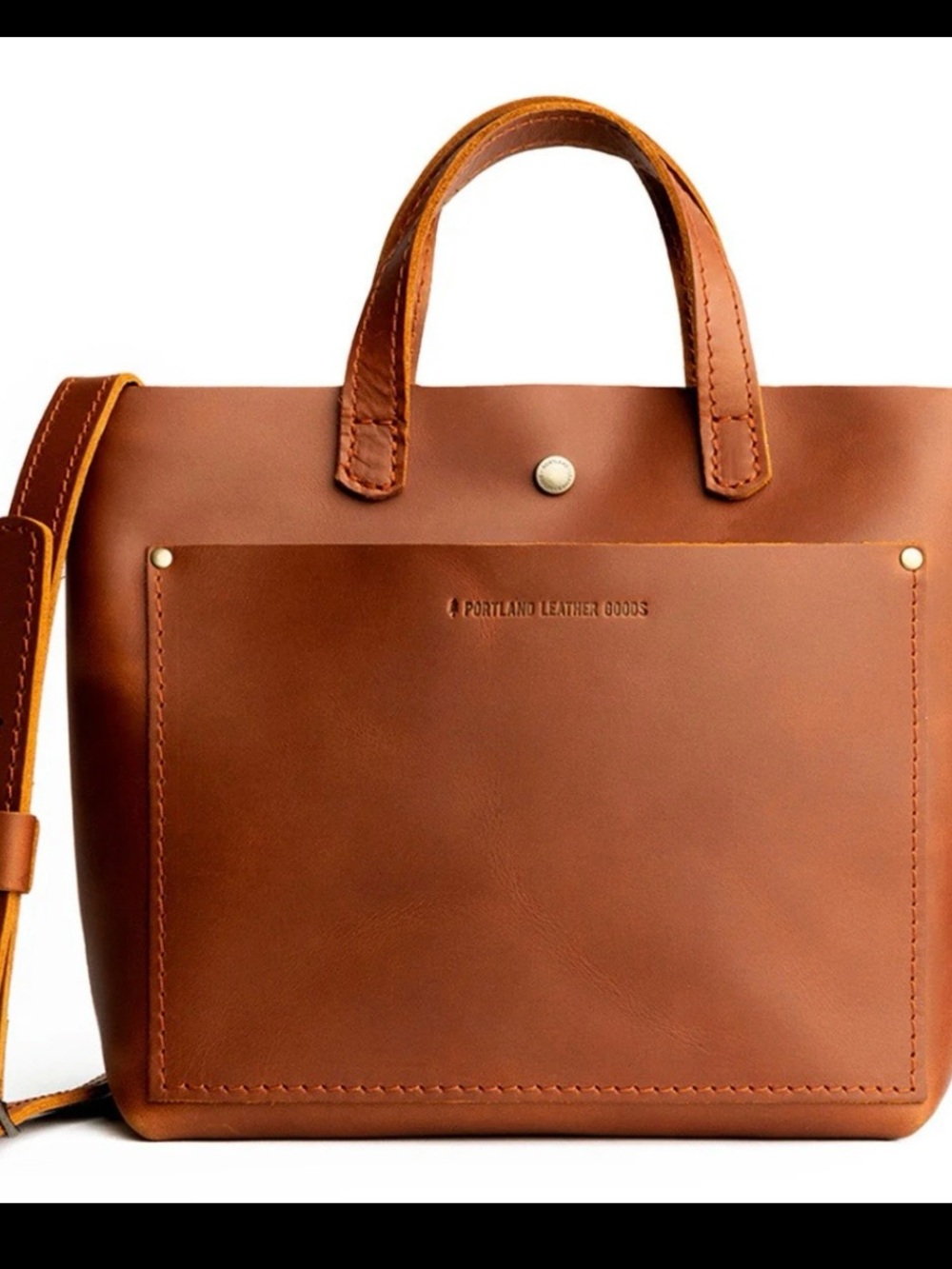 Portland Leather Honey Brown Leather Mini Tote Bag